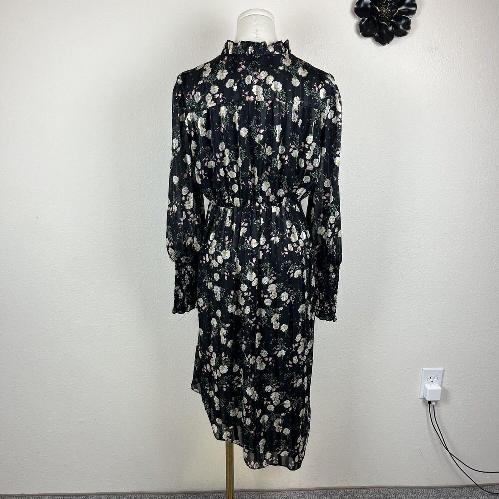 SUGAR LIPS Dress Womens Small Black Dark Floral Asymmetric Boho Party Wedding - Picture 2 of 10